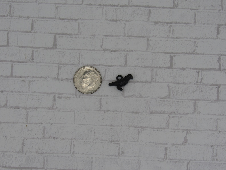May include: A small black metal bird charm, about the size of a dime.