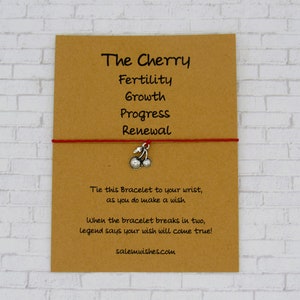 Cherry Gift, Cherry Wish Bracelet, Custom Cherry Gift, Personalized Cherry Favors, Cherries, Utah Gift, Fruit Themed Gift, Fruit Jewelry