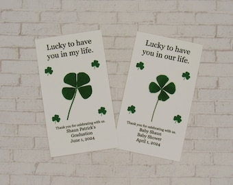 Irish Favor, Real Four-Leaf Clover, Custom Favor, Personalized Favor, Wedding Favor, First Communion, Baptism, Confirmation, Graduation