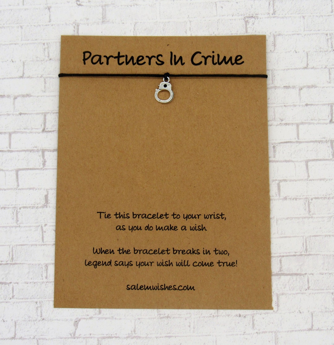 Couples Gift, Handcuff Wish Bracelet, Anniversary Gift, Personalized Gift, Partners in Crime