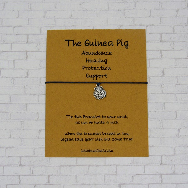 Guinea Pig Gift, Guinea Pig Wish Bracelet, Custom Card, Personalized Gift, Hamster Bracelet, New Hamster, Rodent Gift, Gerbils, Hamster