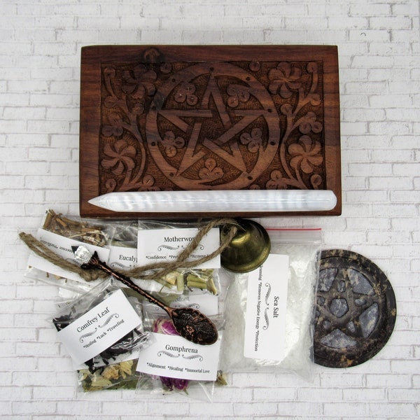 Witchcraft Kit, Apothecary Kit, Wiccan Supplies, Witch Starter Kit, Altar Supplies, Baby Witch, Spiritual Supplies, Herb kit, Spell Supplies