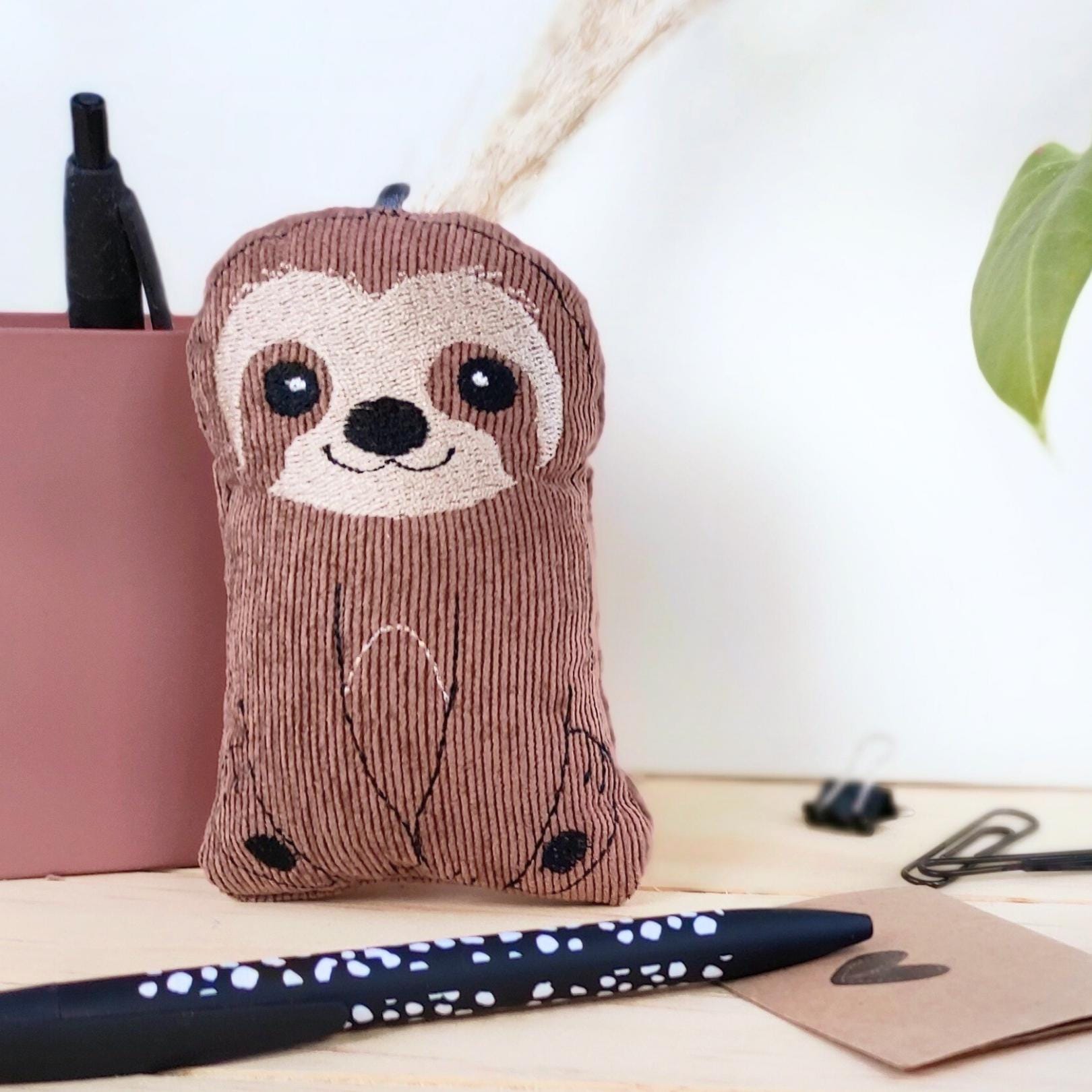Hugs Idea Faultier Federmäppchen – Süße Stifttasche Aus Polyester, 22x11x4,5 Cm, Mit Reißverschluss, Perfekt Für Schule & Als Geschenk
