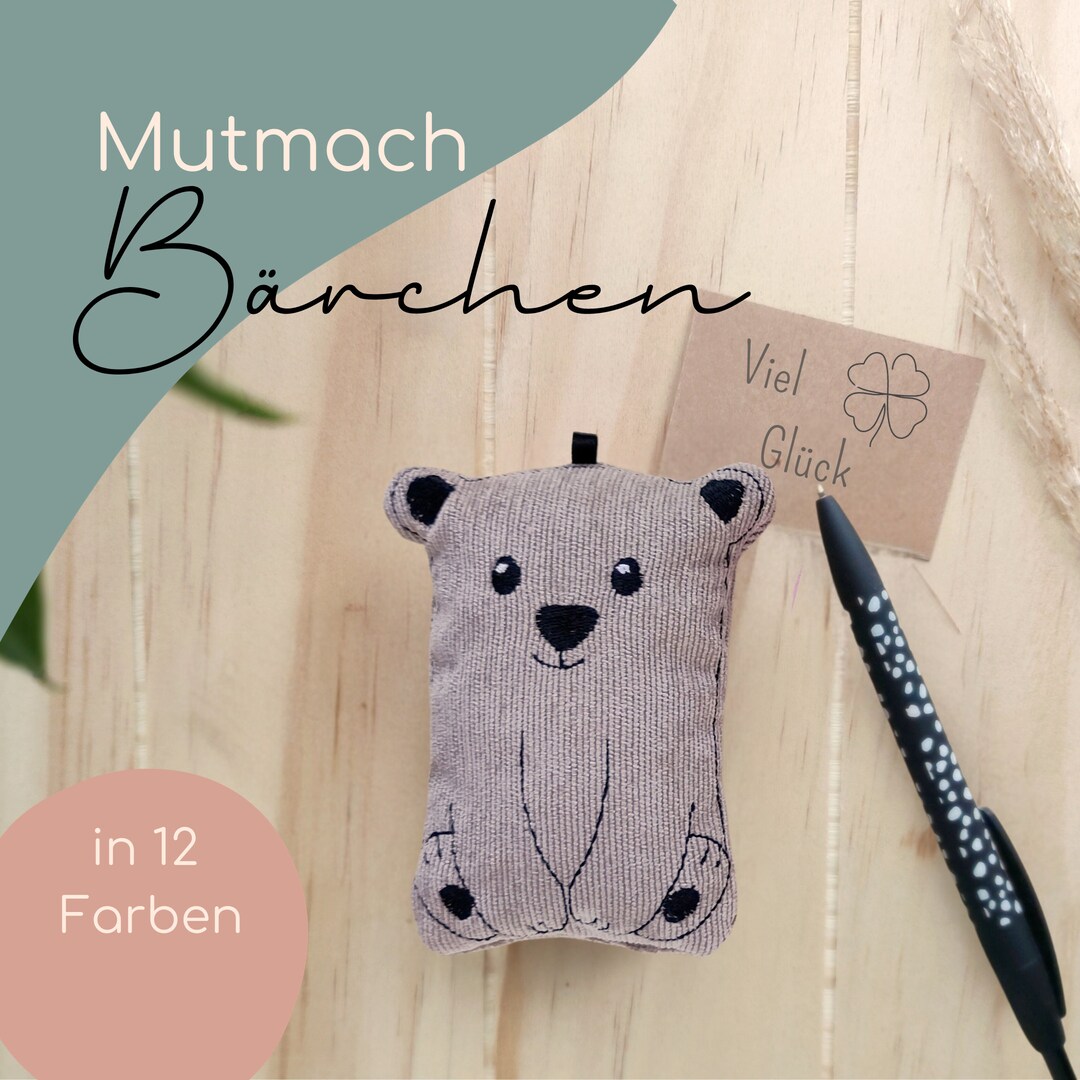 CheriGift Handgemachter Glücksbär – Mutmacher Für Prüfungen & Mehr