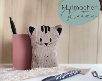 Mutmacher Katze, personalisierbar, Glücksbringer, Mutmach Geschenk, Glückskatze, Geschenk für Katzenfreunde, Geschenk Freundin, Trost