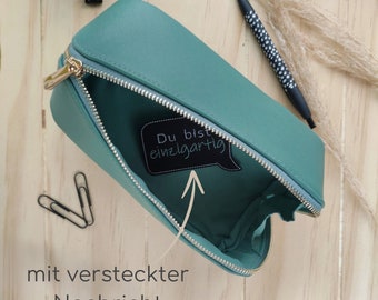 Kosmetiktasche personalisierbar, Täschchen mit Wunsch-Text, Affirmation, Mutmach Geschenk, Danke Geschenk, Muttertag, Kompliment