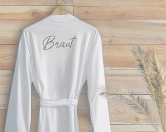 Bride's dressing gown made of soft cotton, customizable, getting ready wedding, kimono bride, gift for maid of honor, bridesmaids