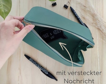 Kosmetiktasche personalisierbar, Stiftemäppchen, Täschchen mit versteckter Botschaft, Mutmach Geschenk, Danke Geschenk, Muttertag