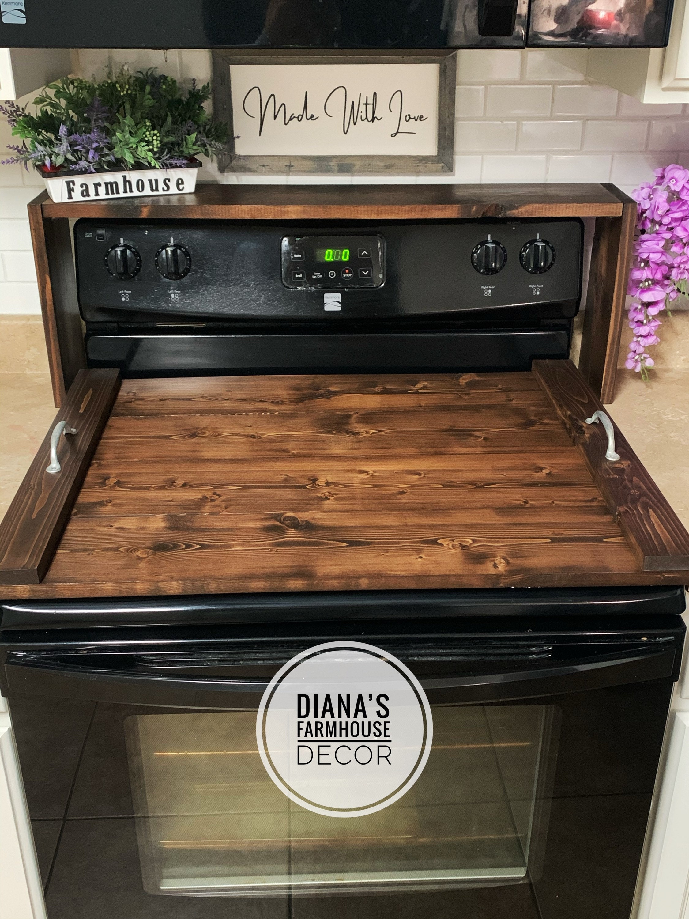 Spice ShelfWooden RackStove Top Cover Etsy