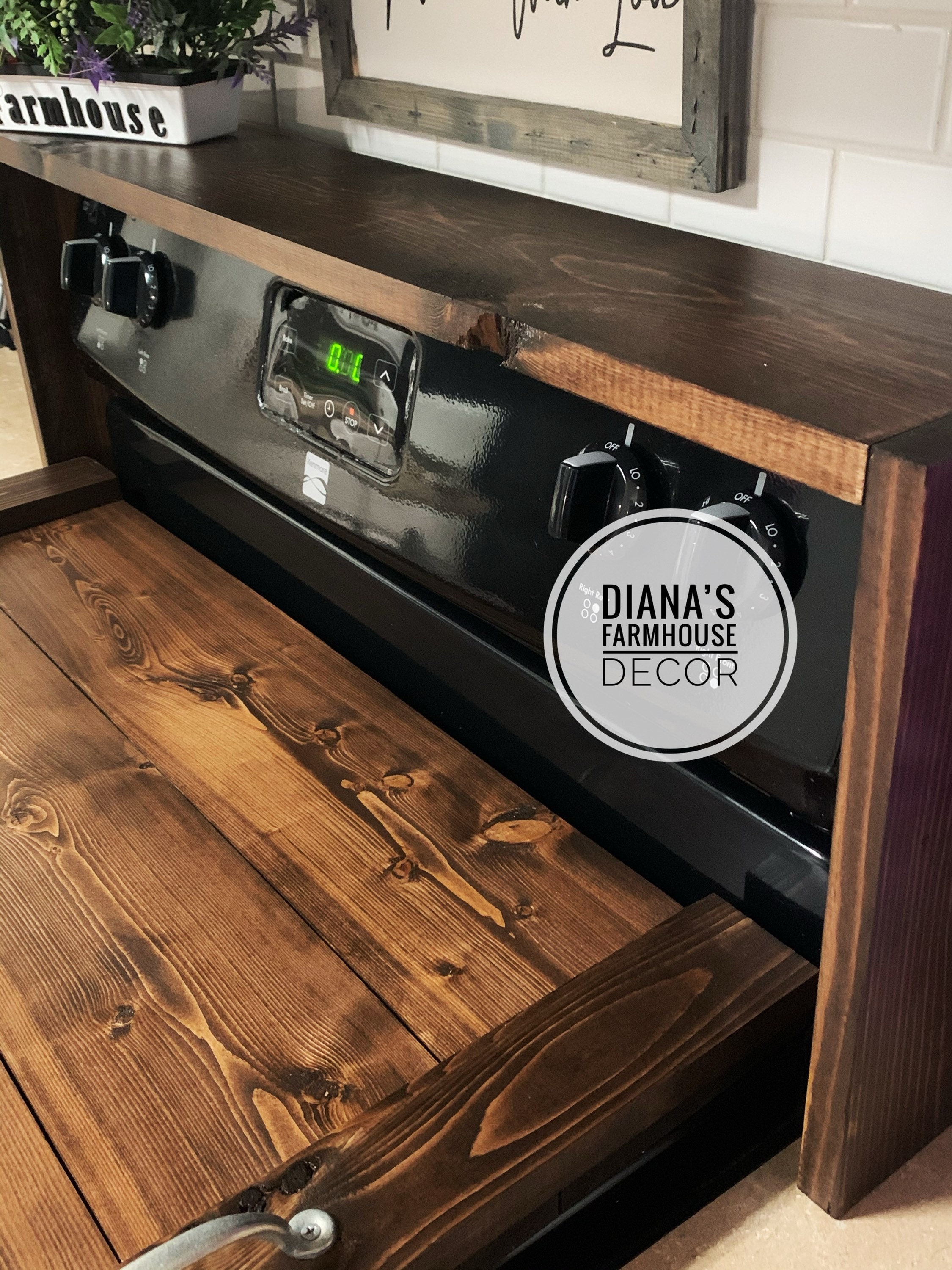 Spice ShelfWooden RackStove Top Cover Etsy