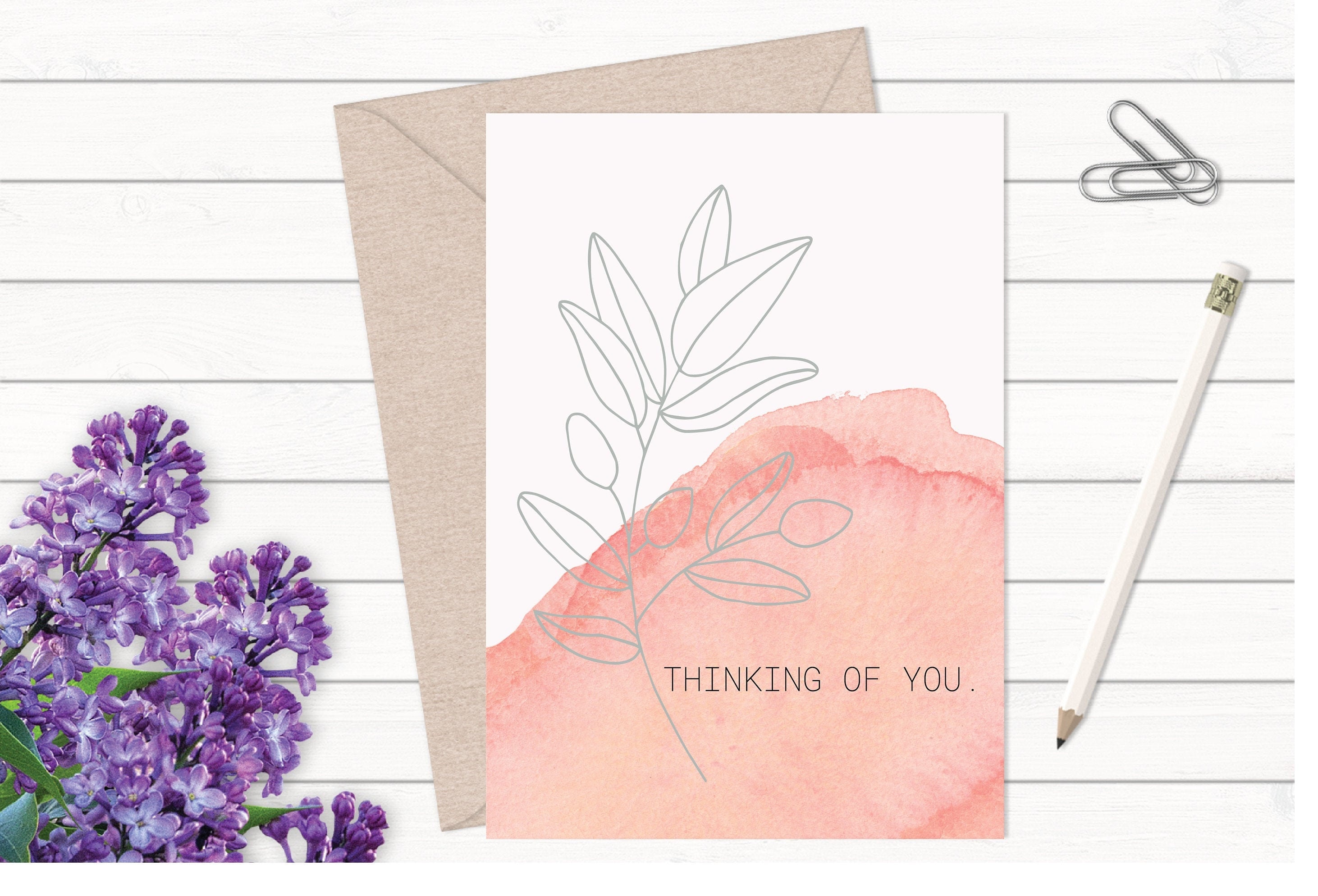 Thinking Of You Greeting Card PRINTABLE Instant Download Etsy