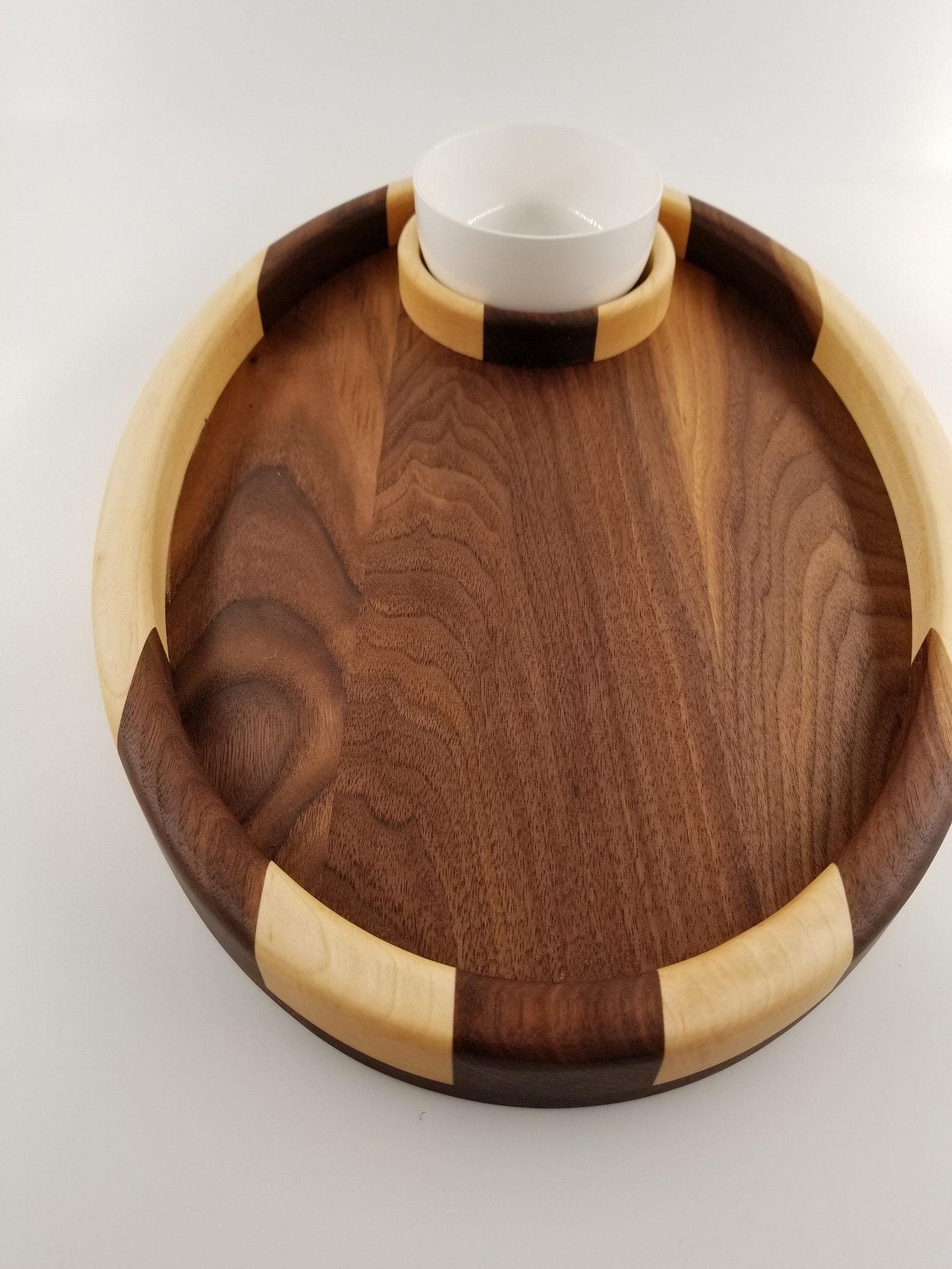 Wooden Chip and Dip Bowl Serving Tray Cutting board Etsy