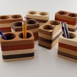 Wood Pencil Holder, Desktop, Storage Desk Organizer, Crochet Hooks, Markers, Pens, Personalized