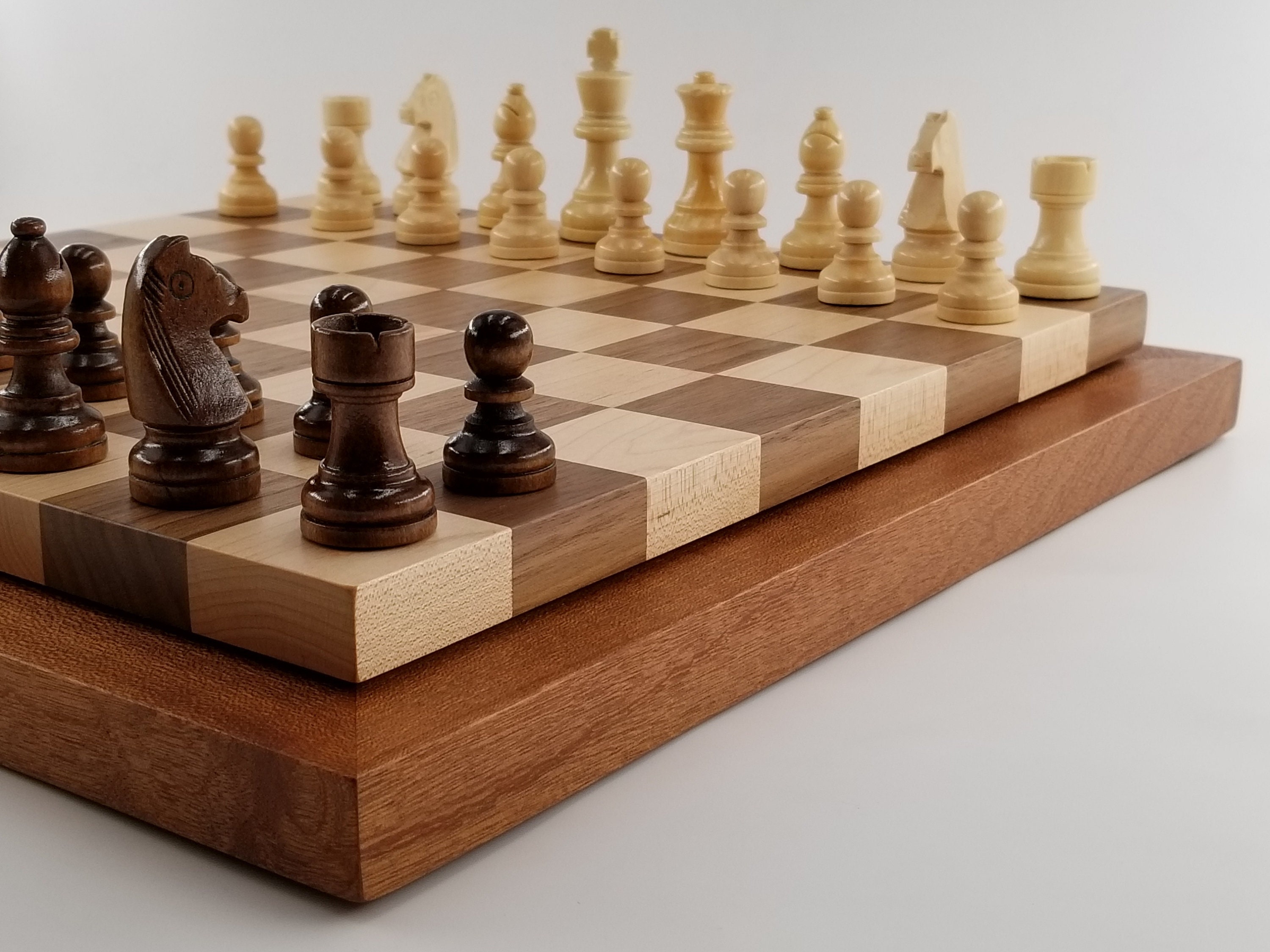Fancy Wooden Chess Set with Storage and Pieces - Artisraw