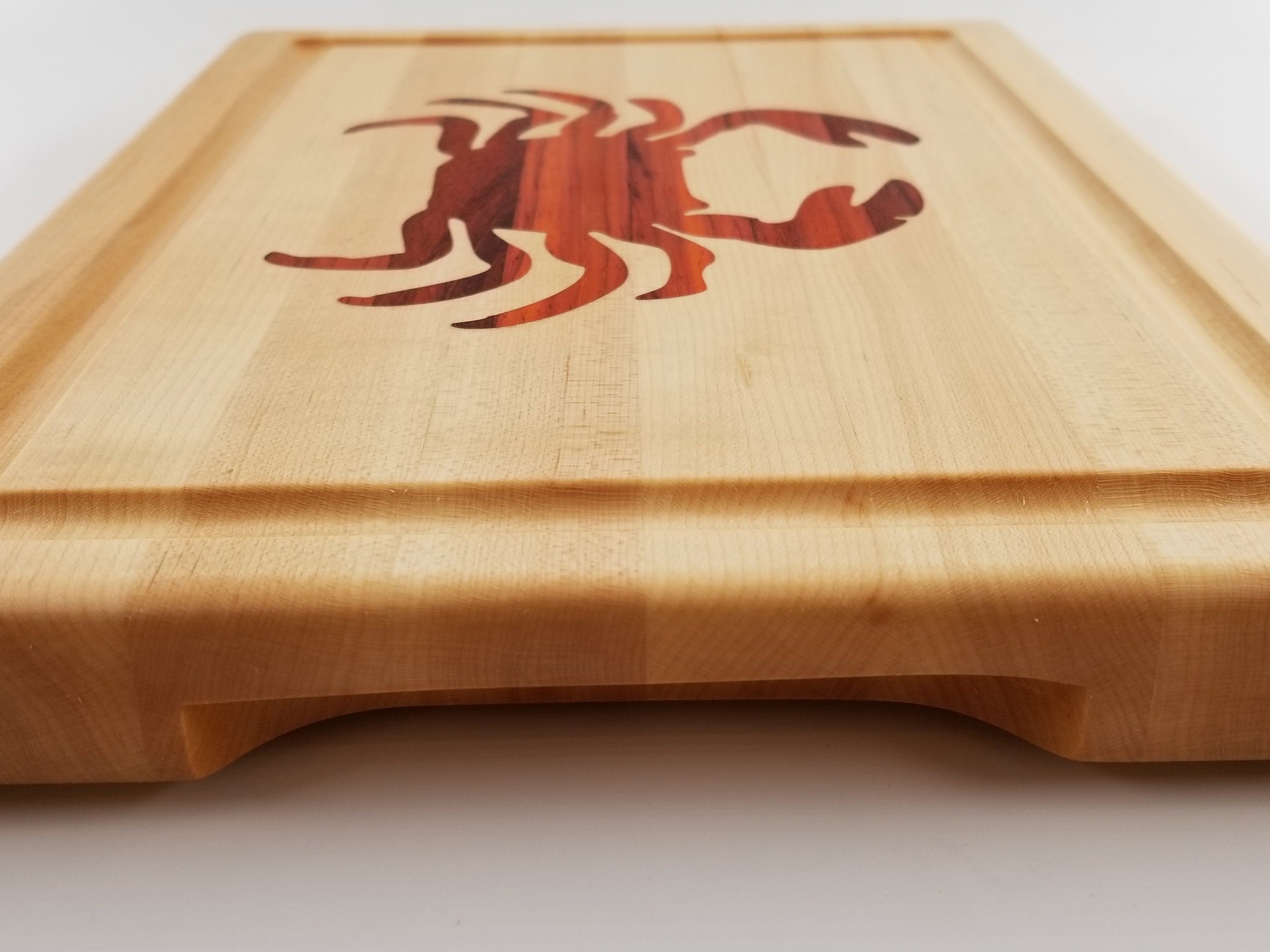 Wood Cutting Board Personalized Crab Wood Inlay Gift Chef Etsy
