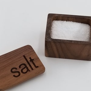 Beautiful Hand Made, Salt Cellar, Salt Box, Walnut Salt Keeper, Perfect, Gift, Salt and Pepper Shaker