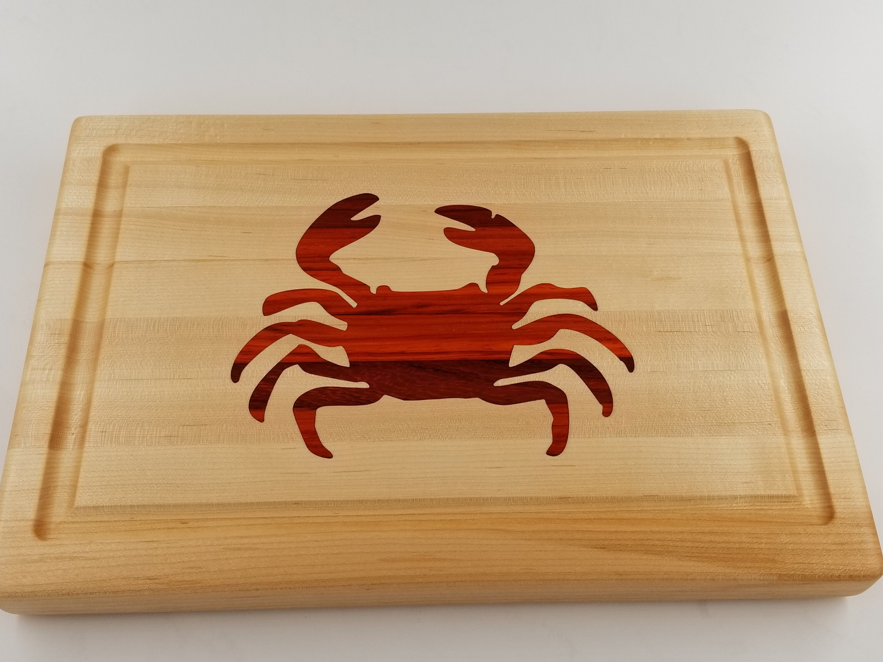 Wood Cutting Board Personalized Crab Wood Inlay Gift Chef Etsy