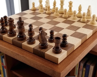 Échiquier en bois, Jeu d'échecs, Personnalisé, Anniversaire, Cadeau