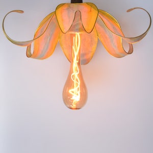 Paper Flower Lampshade in Pastel Colors |  for Ceiling Lamps |  Fantasy Style |  Unique Handmade Decor