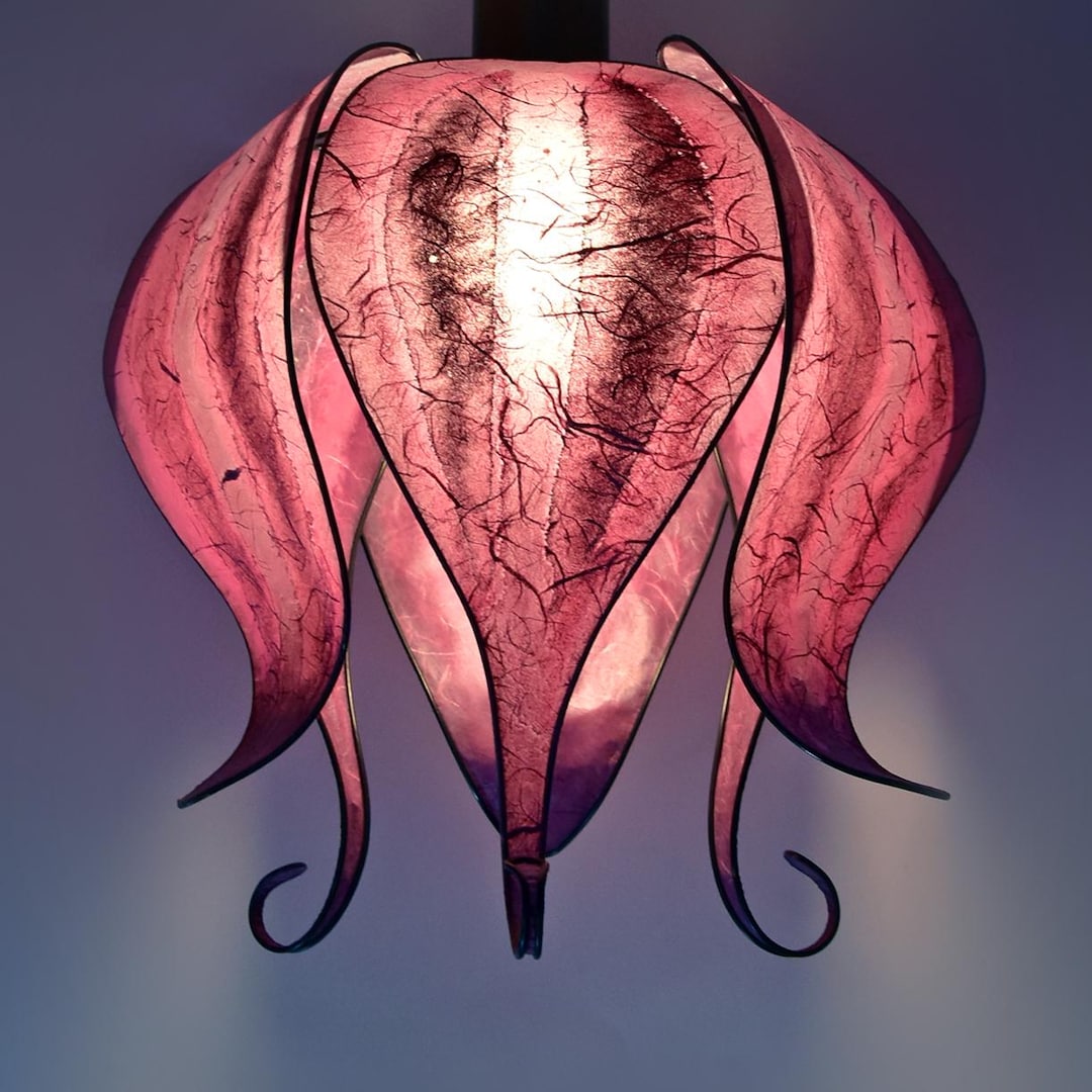 Paper Flower Lampshade in Mauve | for Ceiling, Table or Floor Lamps ...