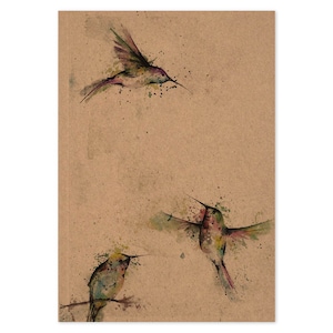 Notebook A5/ A6 | »3 Hummingbirds« | Recycled paper | Notebook | 40 sheets | Notepad | LIGARTI