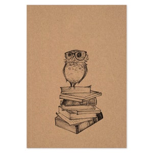 Notebook A5/ A6 | »Book Owl« | Recycled paper | Notebook | 40 sheets | Notepad | LIGARTI
