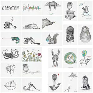 25er Postkarten Set aus Bambus | »All Stars« | Nachhaltige Nachhaltige Grußkarten | Eco Postcards | Aesthetic Design | Gift Idea