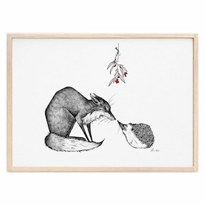 Kunstprint vos en egel van Ligarti