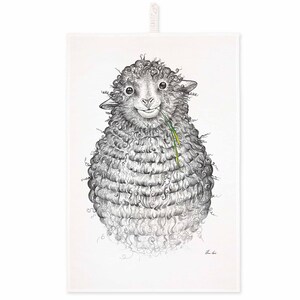 Tea towel [half linen] Made in EU | Wollfried | Sheep |  Kitchen towels | Oeko Tex Standard