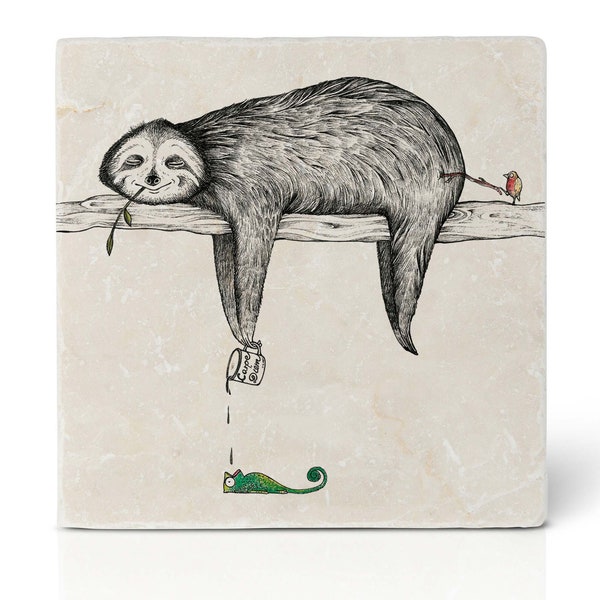 Tile coasters | »Sloth« | Design coasters | Natural stone tile