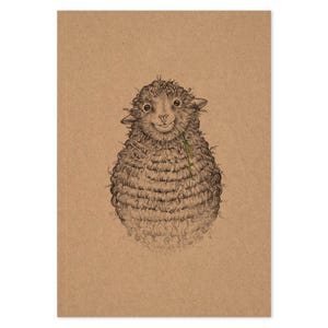 Notizbuch A5/ A6 | »Wollfried« das Schaf | Recyclingpapier | Notizheft | 40 Blatt | Notizblock | LIGARTI