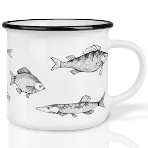 Ceramic mug (retro design) | &quot;Freshwater fish&quot; | hand-finished in Germany | Cup, coffee mug, mug | dishwasher-safe