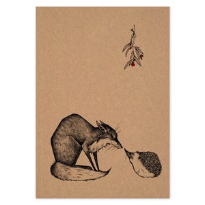 Quaderno A5/A6 | »Volpe e riccio« | Carta riciclata | Taccuino | 40 fogli | Blocco note | LIGARTI