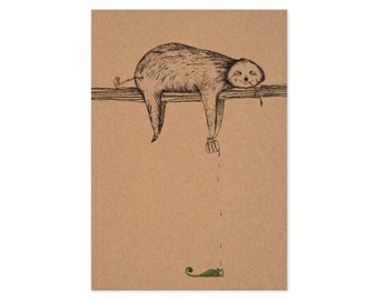 Notebook A5/ A6 | »Sloth« | Recycled paper | Notebook | 40 sheets | Notepad | LIGARTI