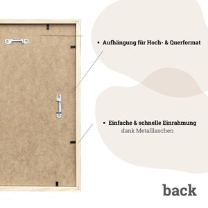 Bilderrahmen DIN A4 & A3 Made in EU Echtholz Rahmen Natur I Ligarti® Holzbilderrahmen, Holzrahmen, Picture Frame Bild 3