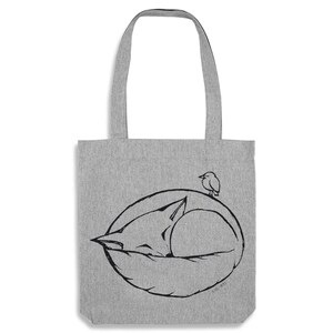 Nachhaltiger Jutebeutel | »Schalfender Fuchs« | Reusable Tote Bag | Baumwoll Einkaufstasche | Recycled Cotton Bag | Fair Wear | Geschenkidee Natur