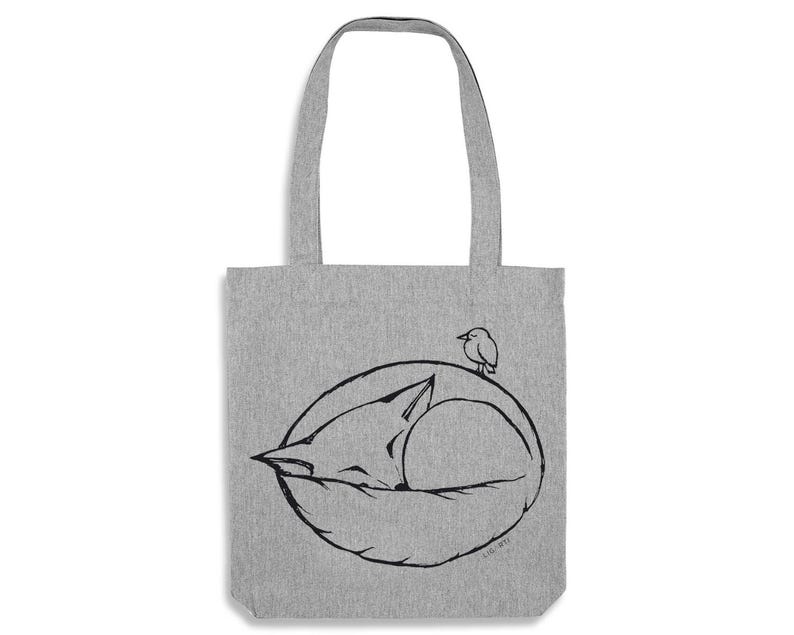 Nachhaltiger Jutebeutel | »Schalfender Fuchs« | Reusable Tote Bag | Baumwoll Einkaufstasche | Recycled Cotton Bag | Fair Wear | Geschenkidee Natur