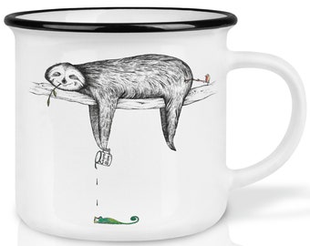 Ceramic Mug (Retro Design) | »sloth« | hand finished in Germany | Cup, coffee cup, mug | dishwasher safe