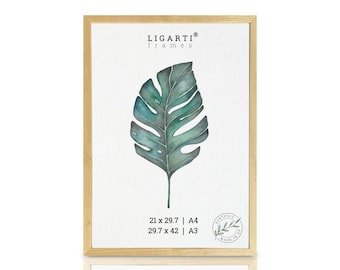 Bilderrahmen »Natur« DIN A4 & A3 [Made in EU] | Echtholz Rahmen | Holzrahmen | moderner Posterrahmen für Kunst, Fotografien, Naturdrucke