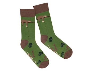 Socken | "Faultier"| Bunte, lustige Socken aus Baumwolle | Made in EU | Gemusterte Strümpfe mit Tieren | Unisex
