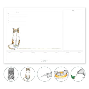 Sottomano da scrivania [motivi che cambiano] | »Schmackofatz« | realizzato con carta riciclata | Animali diversi