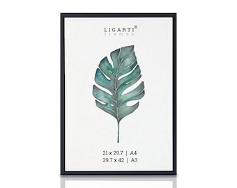 Cadre photo « Noir » DIN A4 et A3 [Fabriqué en UE] | Cadre en bois massif | Cadre en bois | Cadre moderne pour affiches, photos, reproductions d'art et de nature