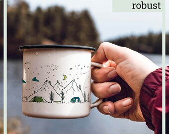 Tasse En émail Avec Inscription En Allemand « Läuft », Cadeau, Tasse En Acier Inoxydable, Tasse En Métal, Tasse De Camping, Tasse à Café