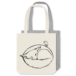 Nachhaltiger Jutebeutel | »Schalfender Fuchs« | Reusable Tote Bag | Baumwoll Einkaufstasche | Recycled Cotton Bag | Fair Wear | Geschenkidee Bild 1