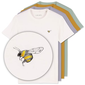 Printed T-Shirt Unisex | "Bumblebee" | FairWear, organic cotton | High-quality, sustainable shirt (design by H. Ligeti) | bee