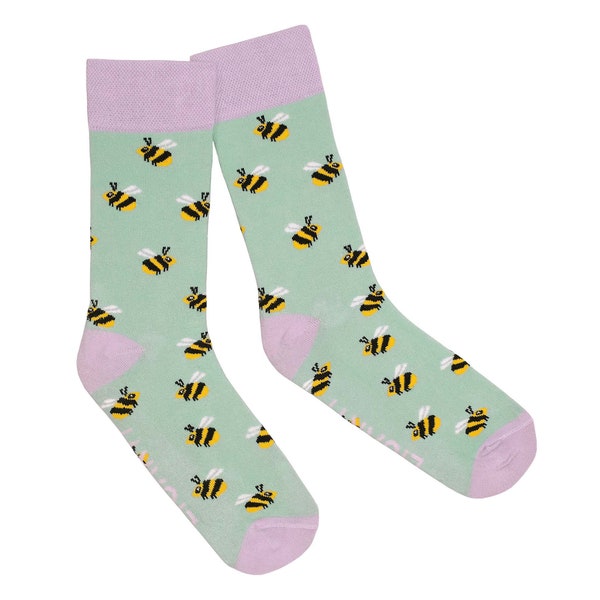 Socken | "Bienenschwarm"| Bunte, lustige Socken aus Baumwolle | Made in EU | Gemusterte Strümpfe | Unisex