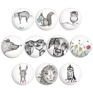 Magnet Set | Design Fridge Magnet | Mixed Media | Set of 10
