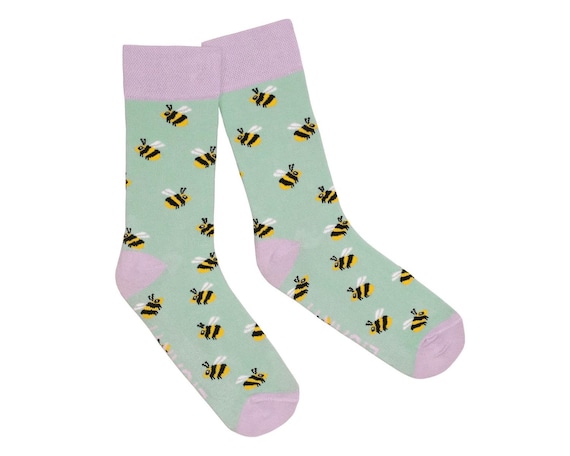 Socken | "Bienenschwarm"| Bunte, lustige Socken aus Baumwolle | Made in EU | Gemusterte Strümpfe | Unisex