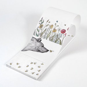 Blocco note (set da 3) | Carta riciclata | Blocco note con motivi variabili I “Api e fiori”