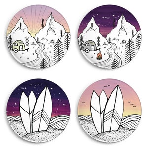 Magnet Set | Design Fridge Magnet | Camp & Surf | Set of 4